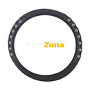 Черен кожен калъф за волан със сива гумена шарка - 38 см - Avtozona