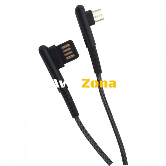 Плетен кабел USB Micro с Г-образни накрайници - Avtozona